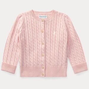 Ralph Lauren Pink Cable Knit Cardigan